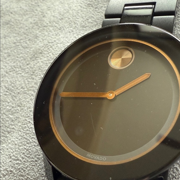 Movado Bold Black Watch with Gold Accents - Picture 6 of 7